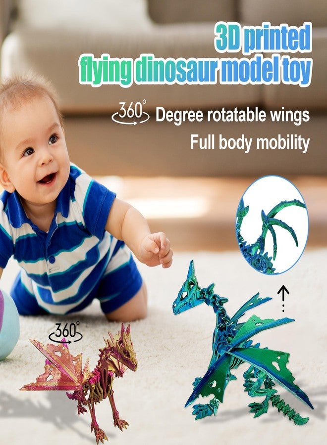 YOUNEEDFUL 2025 3D Printed Pterodactyl, Movable Pterodactyl Toys, 3D Printed Toys, Desktop pet Model Gifts and Home Decorations (Green) - Image 3